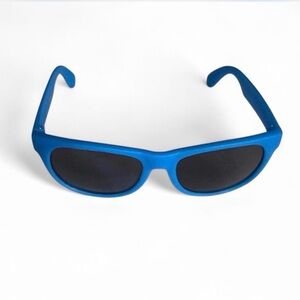 Marietta Eye Clinic Blue Sunglasses NWOT Retro Y2K Style Wayfarer Cobalt Blue